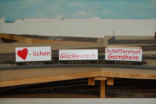 Glückwünsche des Vereins an die Stadt Gernsheim