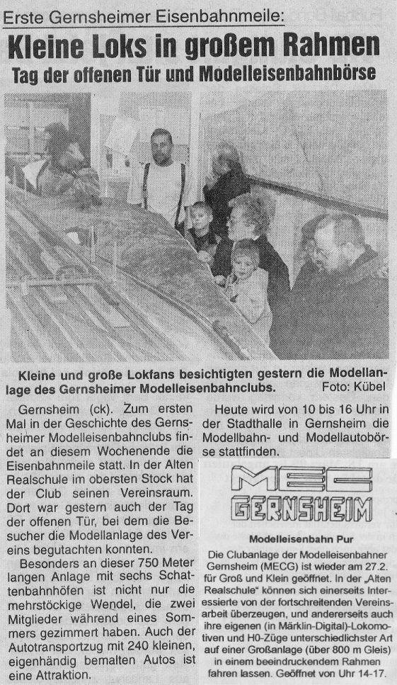 Zeitungsartikel zum Tag der offenen Tür und Börse